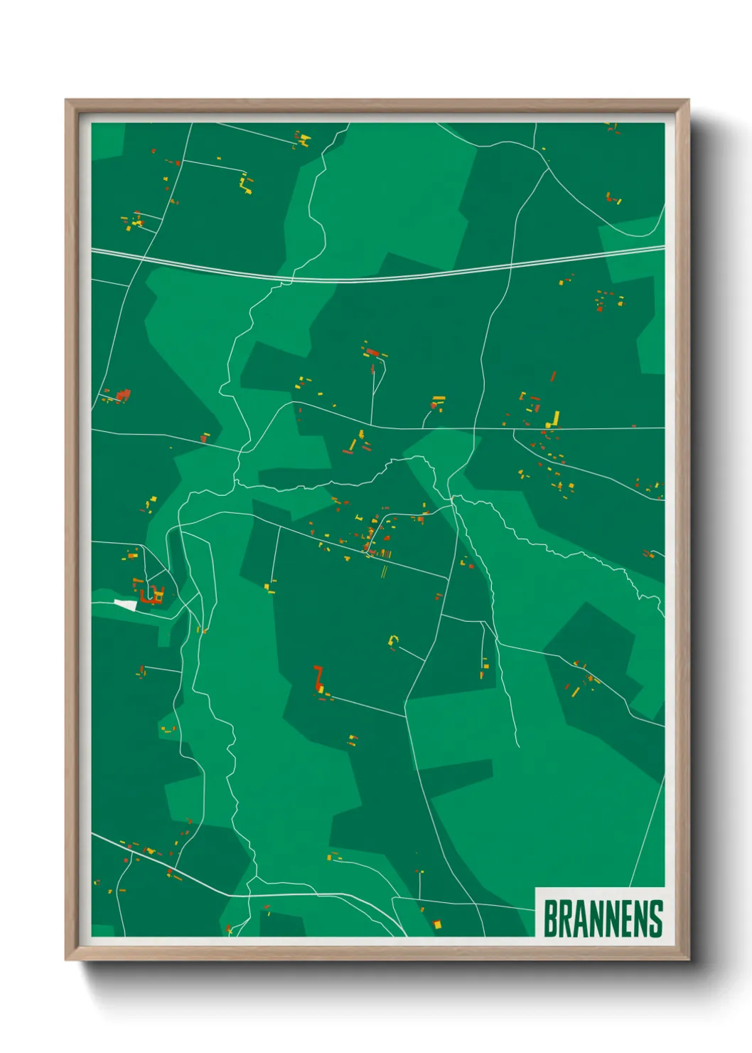 Une affiche de carte sur Brannens