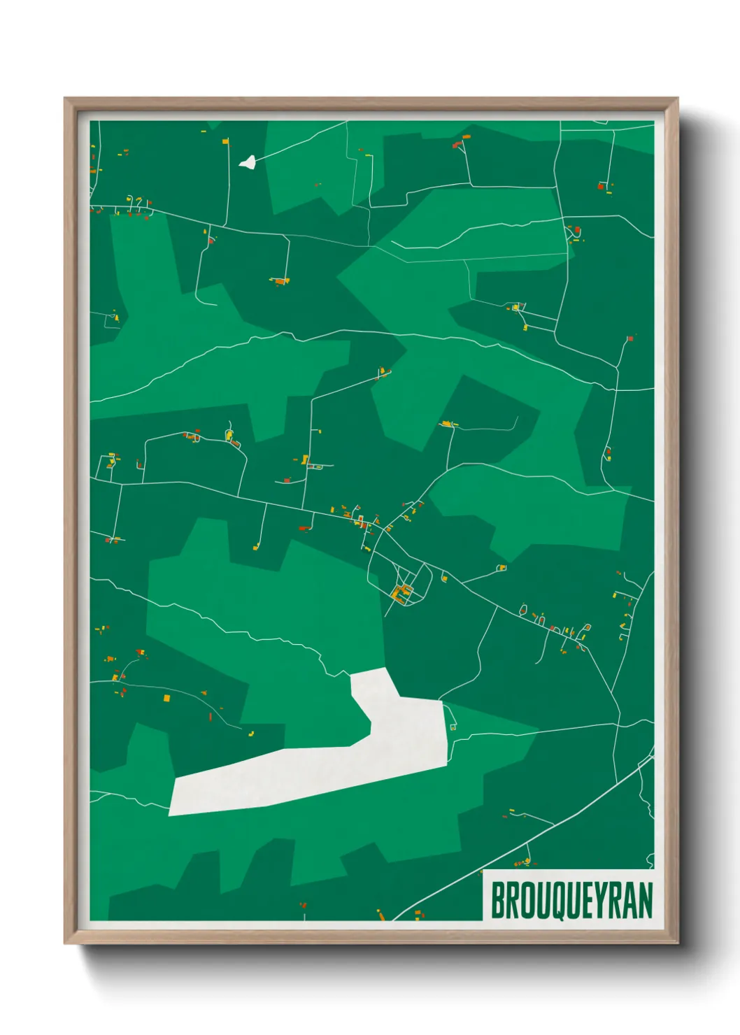 Une affiche de carte sur Brouqueyran