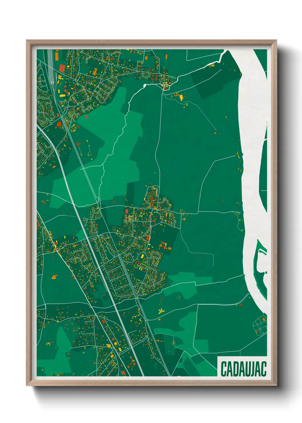 Une affiche de carte sur Cadaujac