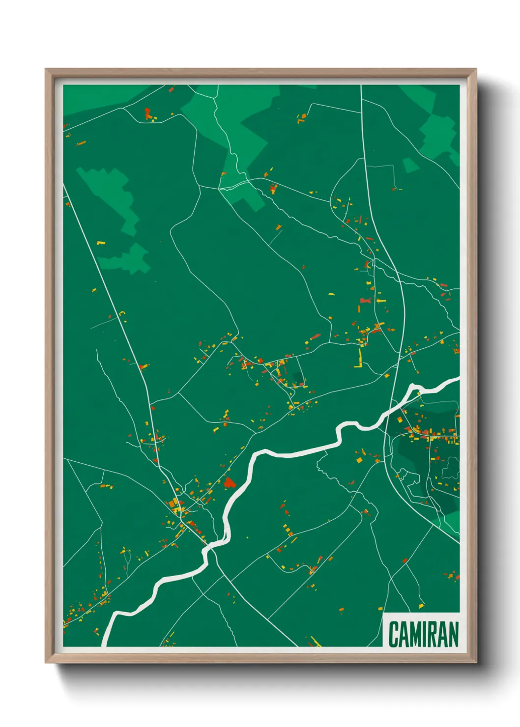 Une affiche de carte sur Camiran