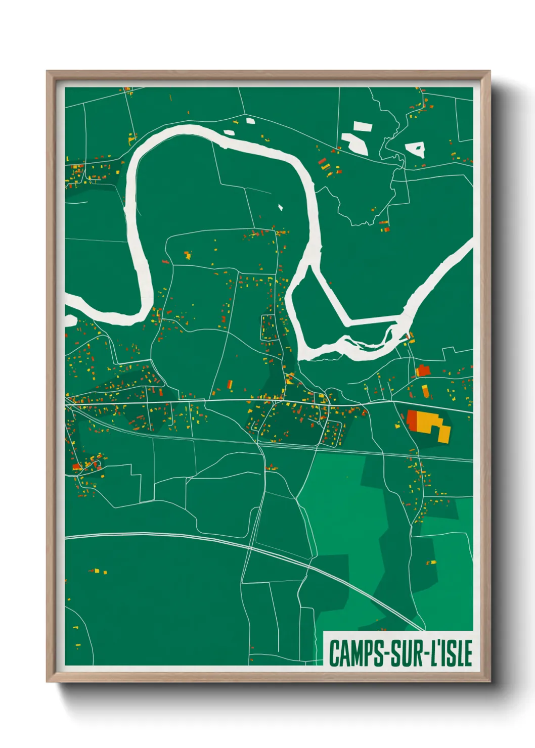Un poster carteCamps-sur-l'Isle