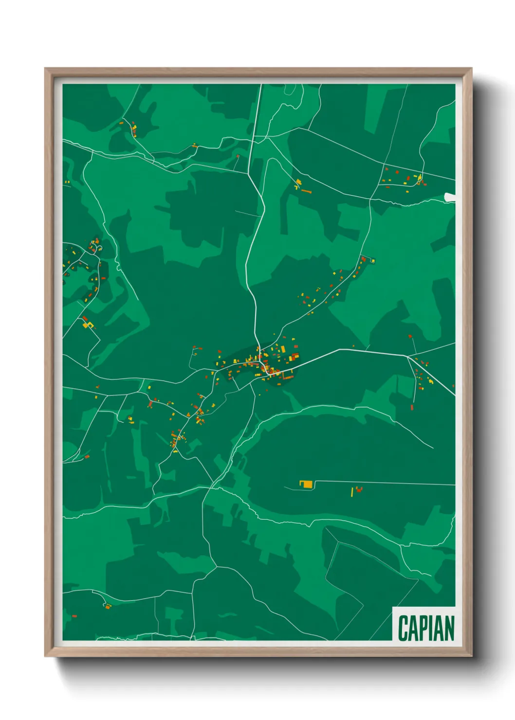 Une affiche de carte sur Capian