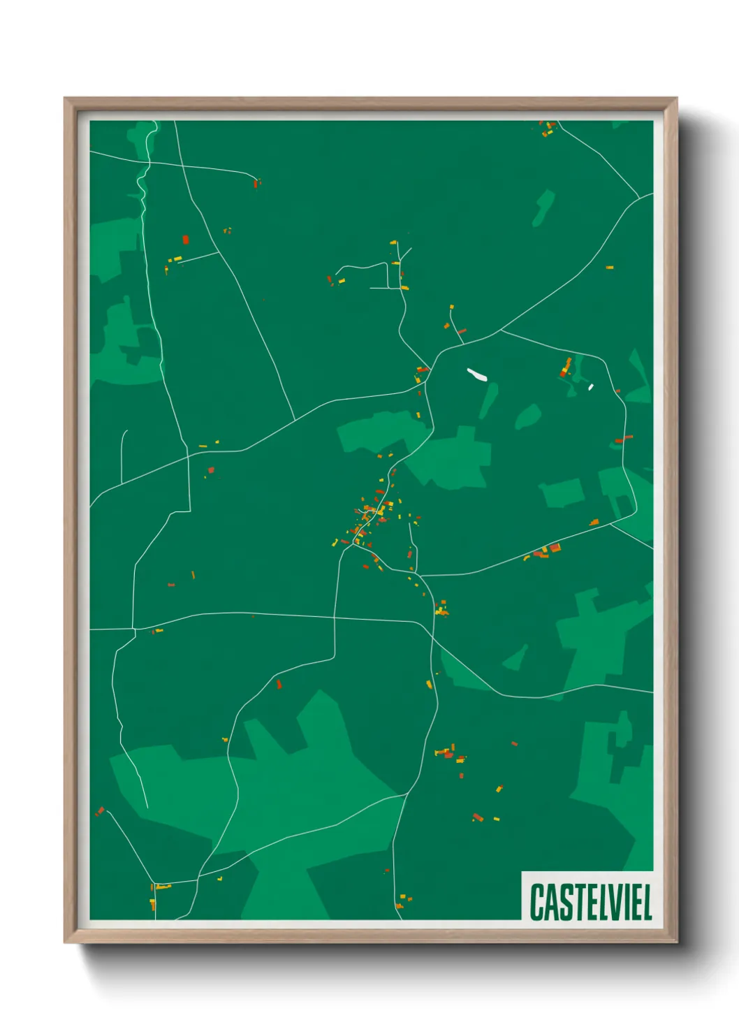 Une affiche de carte sur Castelviel