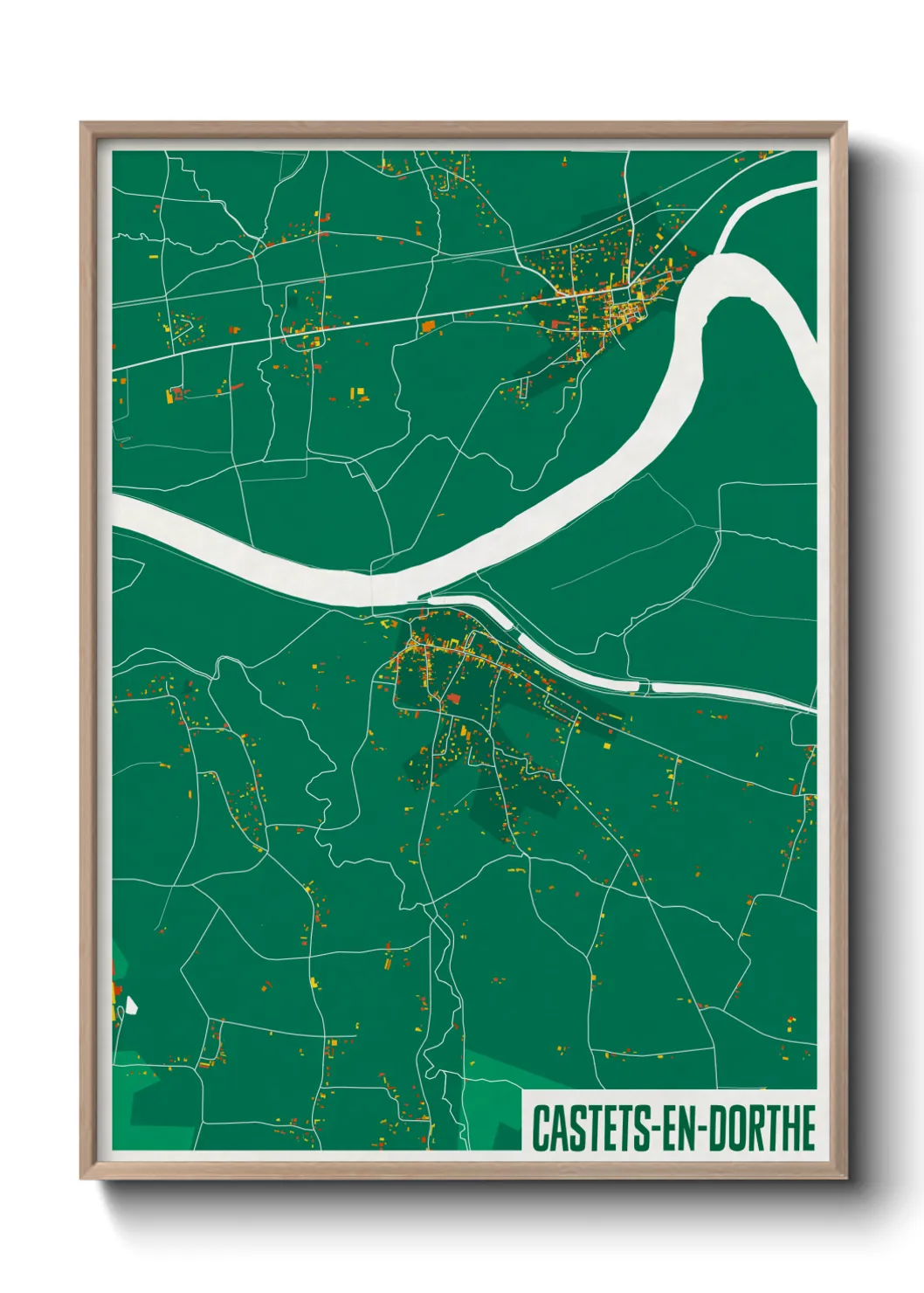 Une affiche de carte sur Castets-en-Dorthe