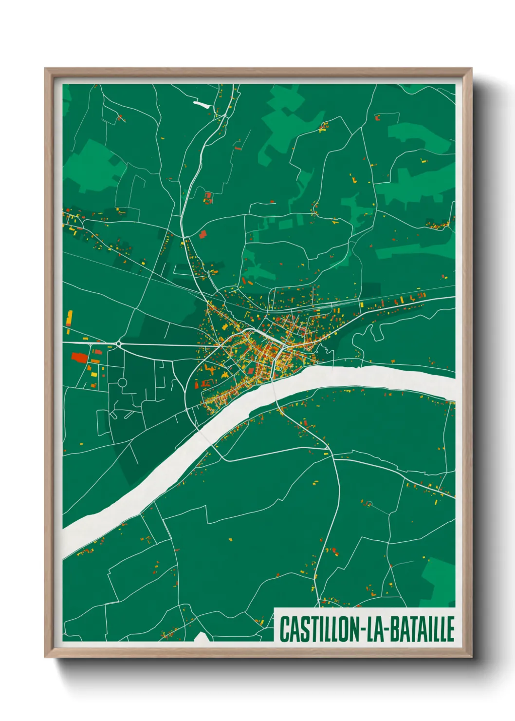 Une affiche de carte sur Castillon-la-Bataille