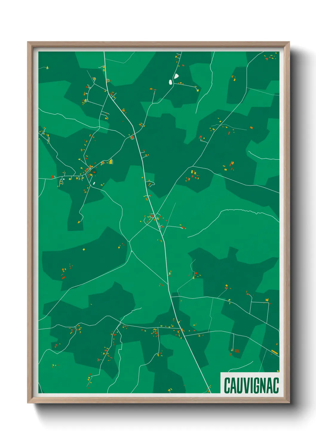 Une affiche de carte sur Cauvignac