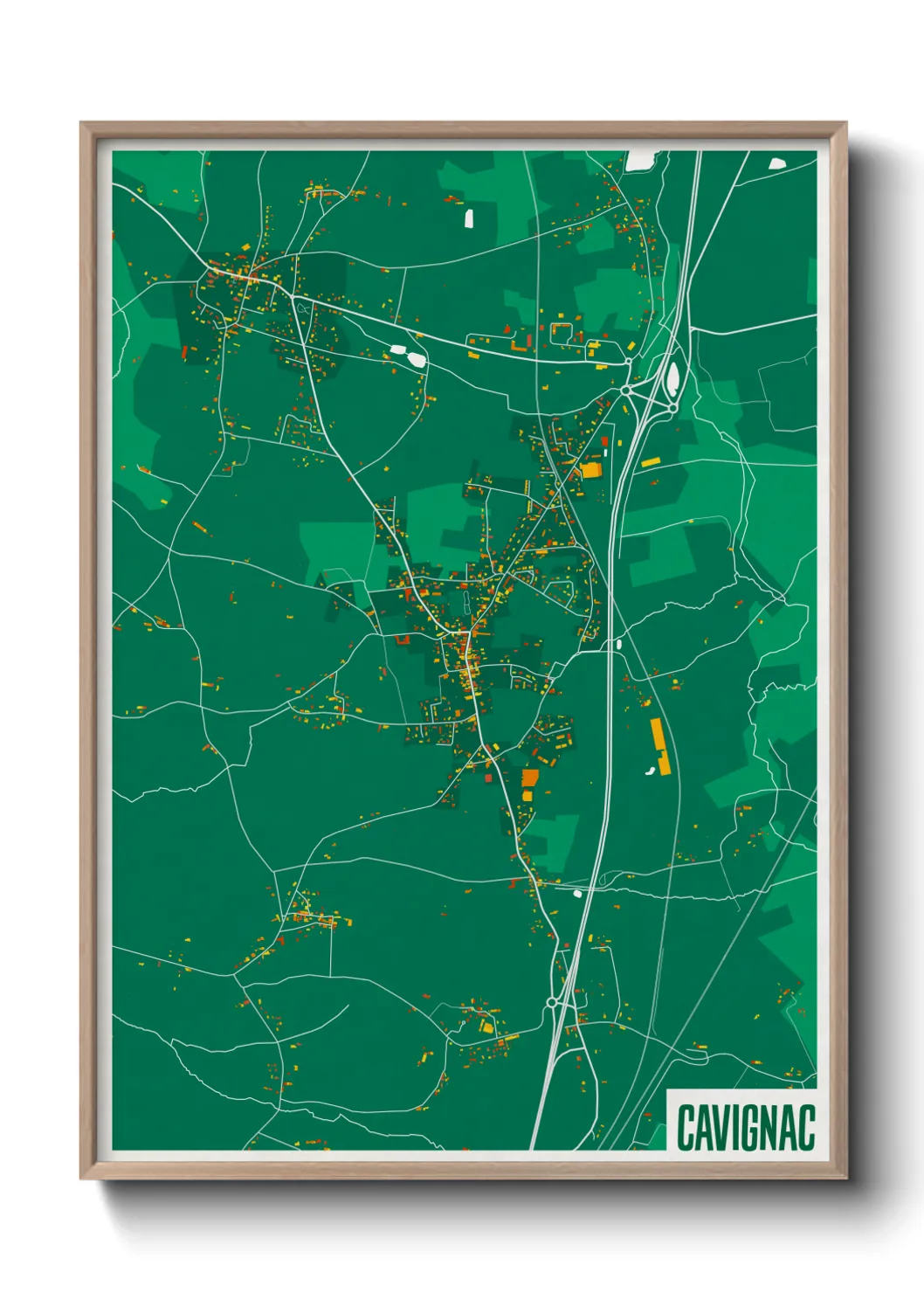 Une affiche de carte sur Cavignac