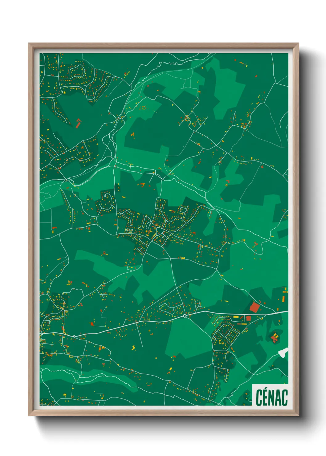 Une affiche de carte sur Cénac