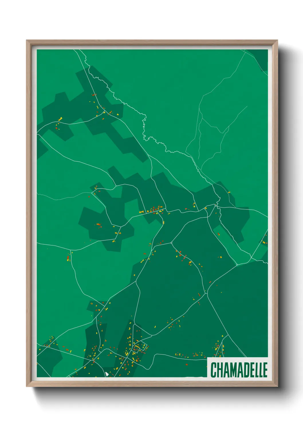 Une affiche de carte sur Chamadelle