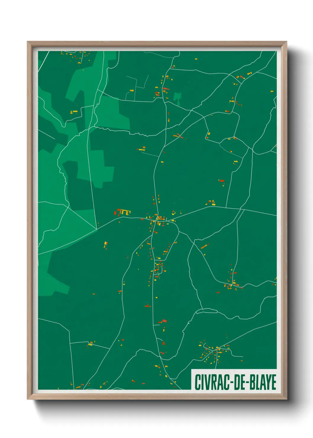 Une affiche de carte sur Civrac-de-Blaye
