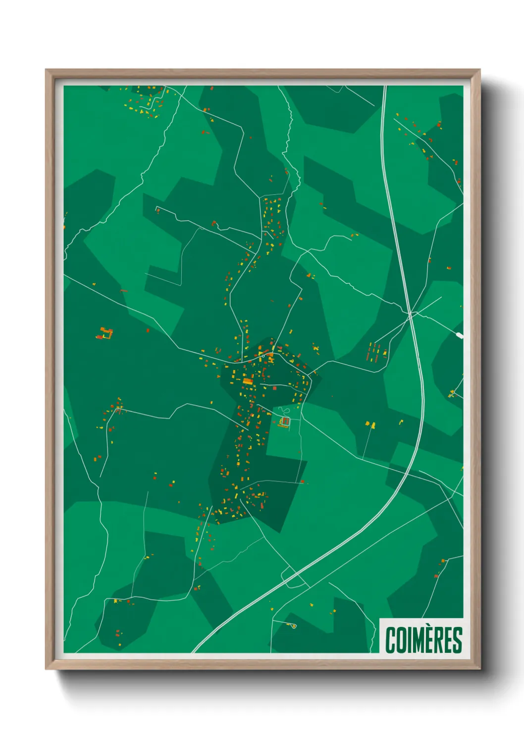 Une affiche de carte sur Coimères