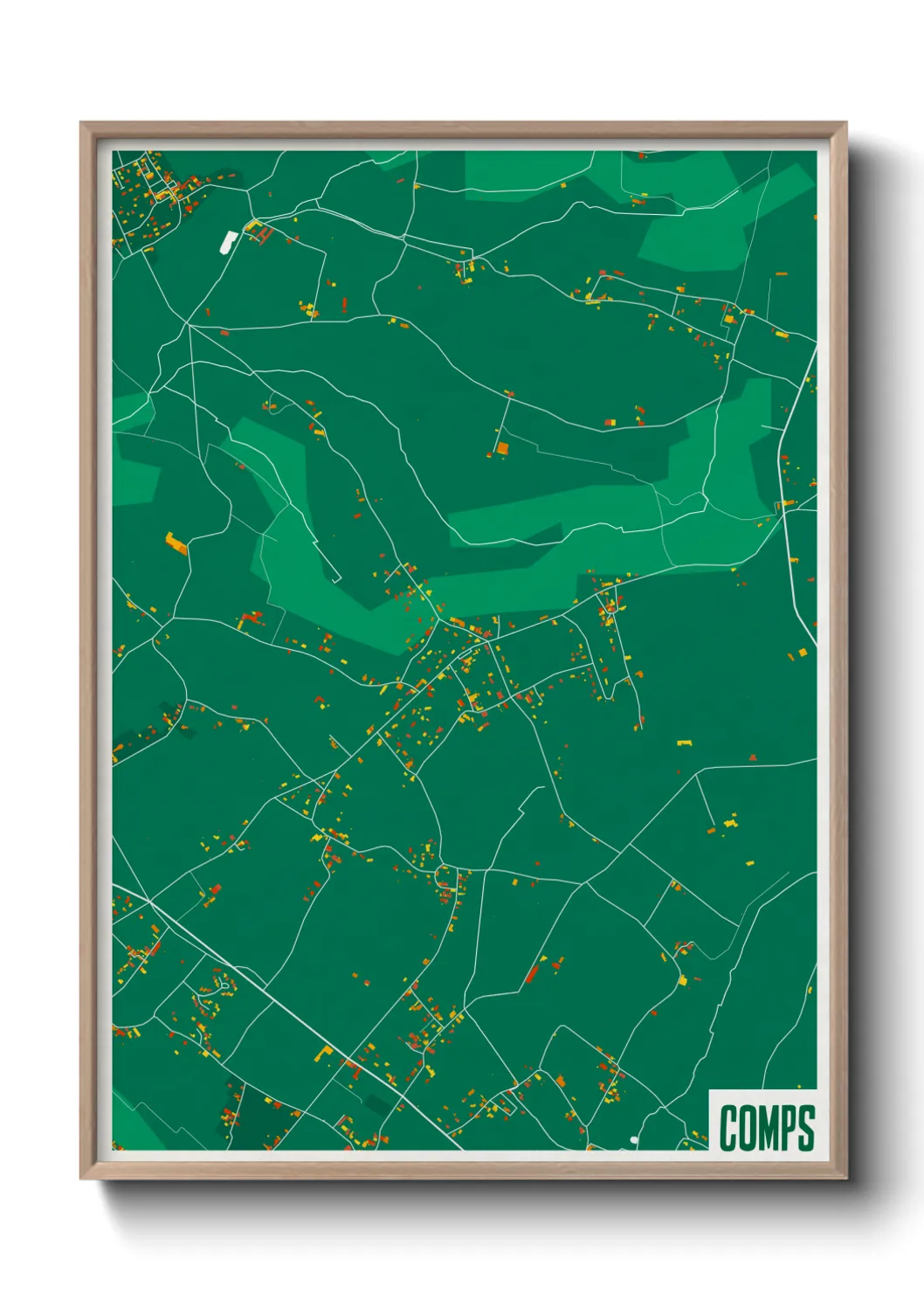 Une affiche de carte sur Comps