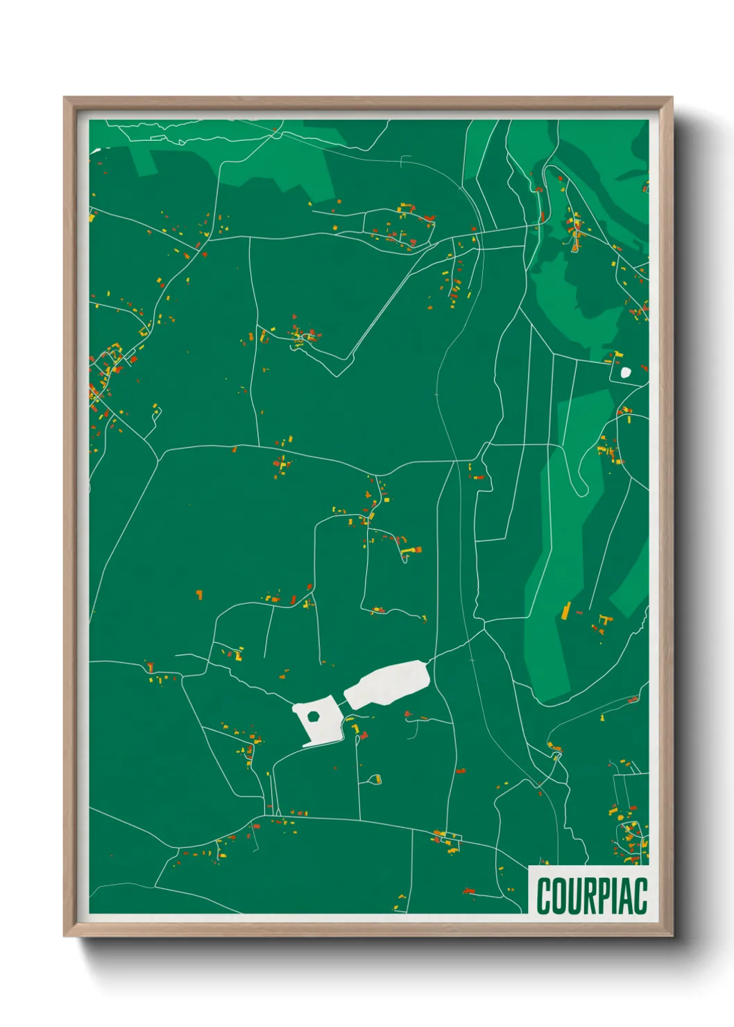Une affiche de carte sur Courpiac