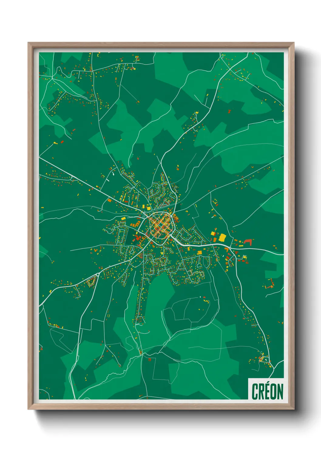 Une affiche de carte sur Créon