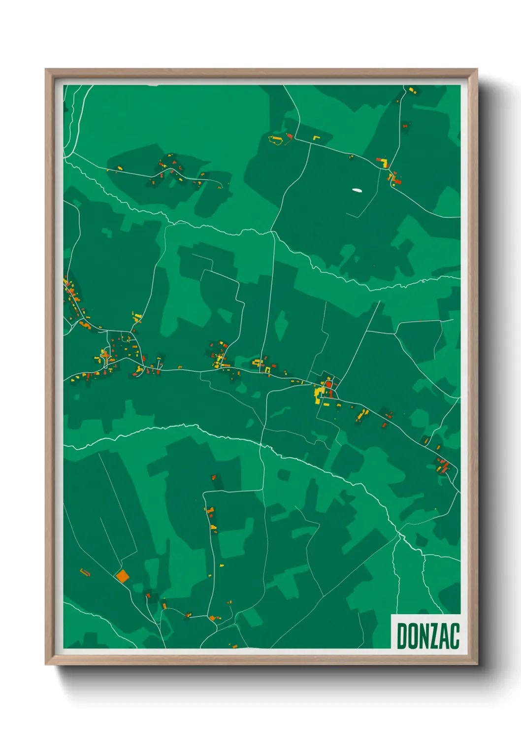 Une affiche de carte sur Donzac