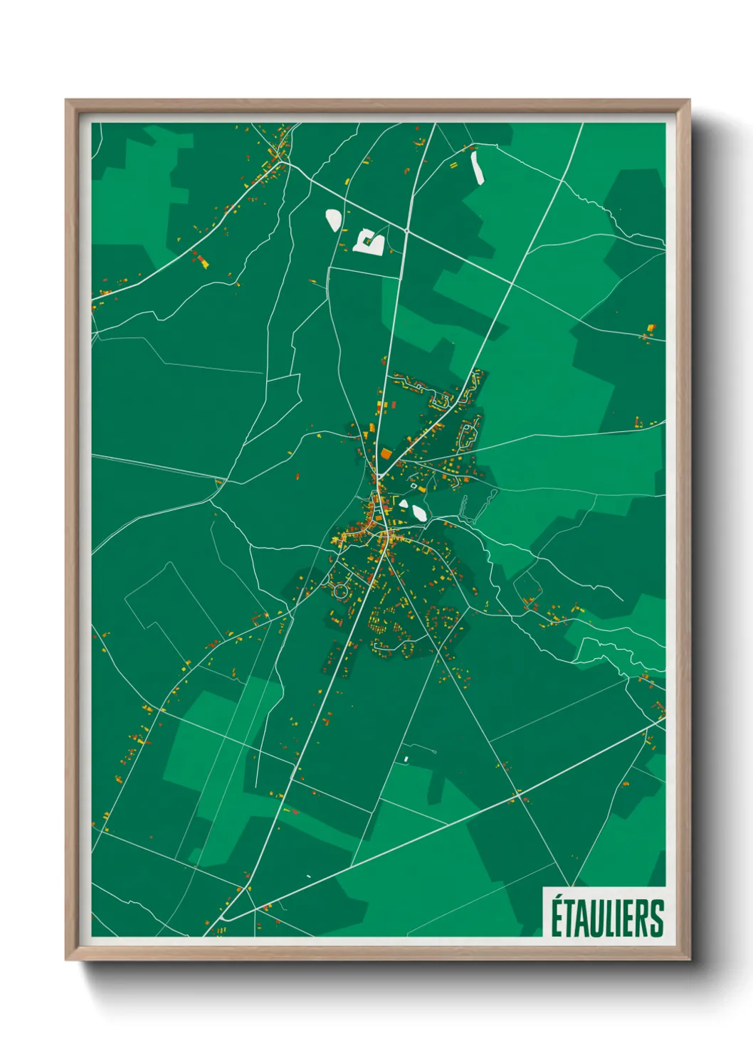 Une affiche de carte sur Étauliers