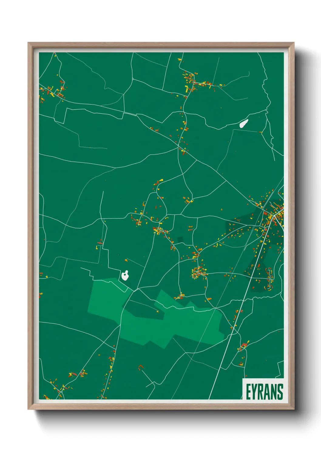 Une affiche de carte sur Eyrans