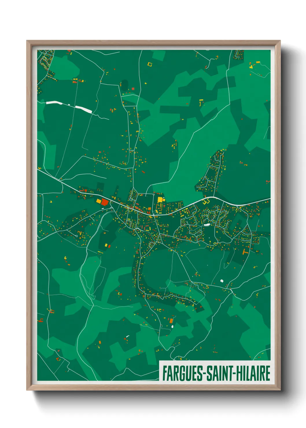 Un poster carteFargues-Saint-Hilaire