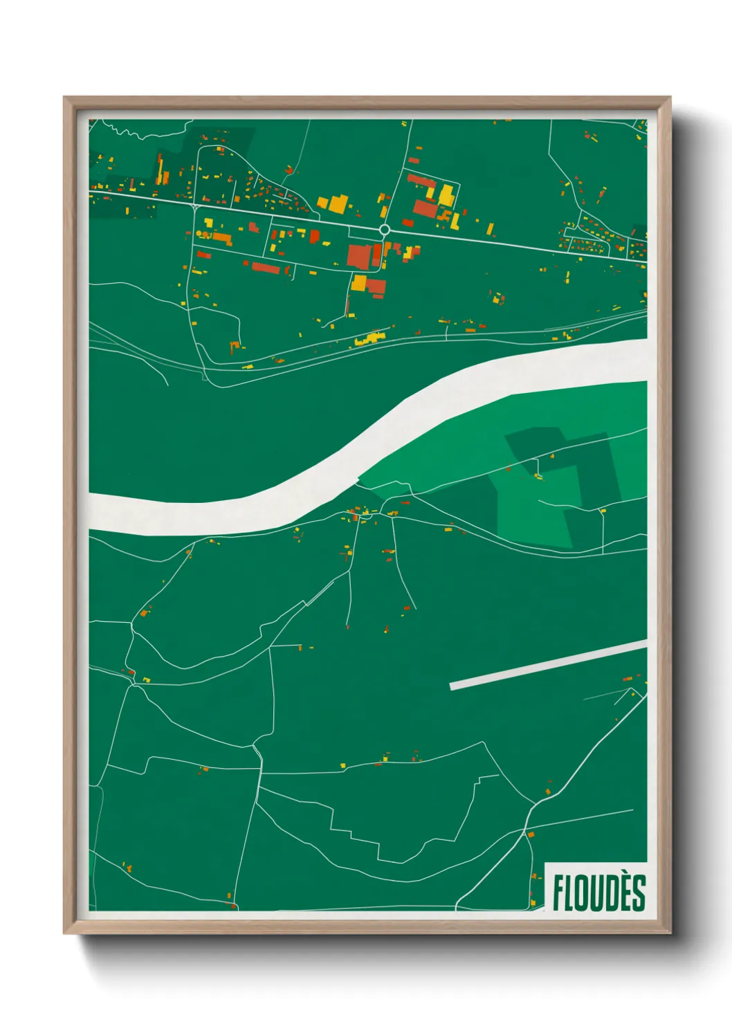Une affiche de carte sur Floudès