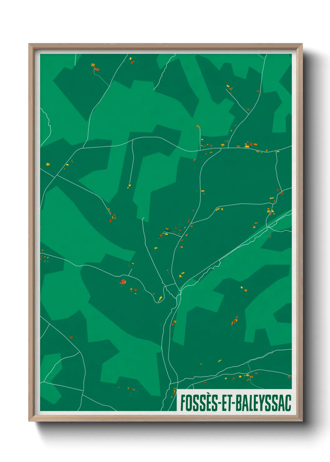 Une affiche de carte sur Fossès-et-Baleyssac
