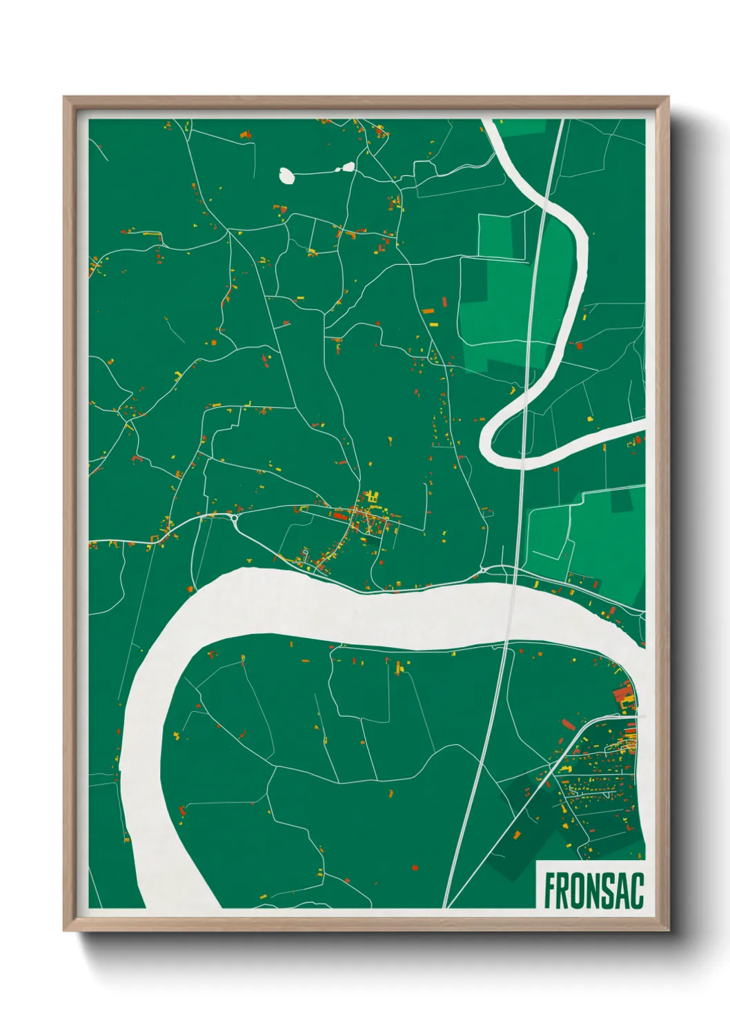 Une affiche de carte sur Fronsac