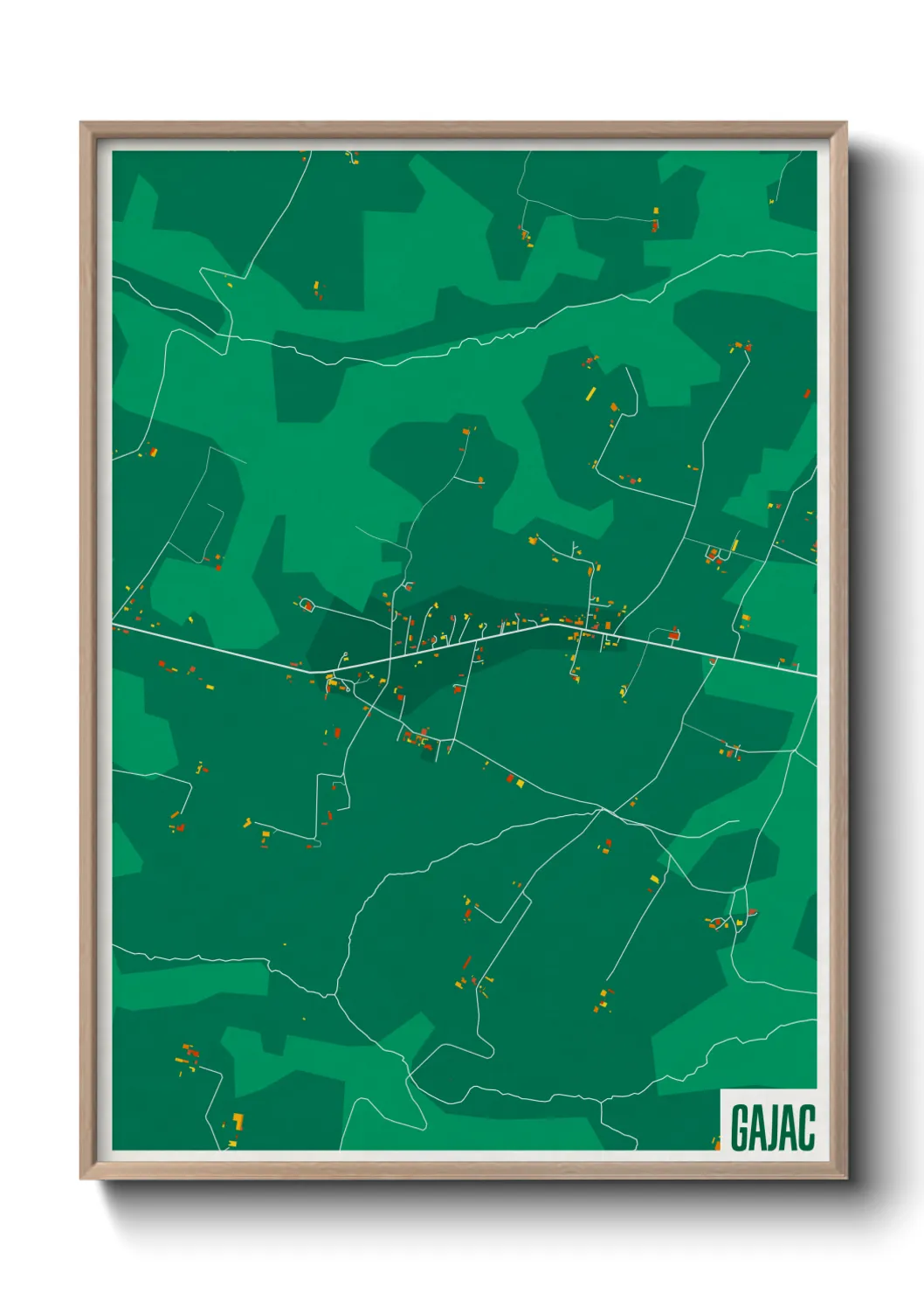 Une affiche de carte sur Gajac