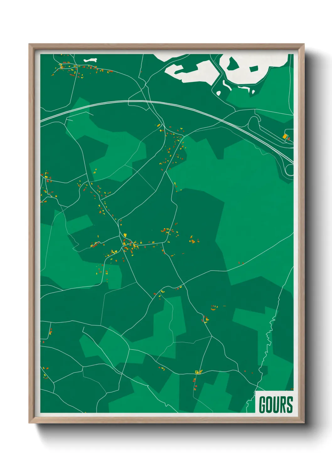 Une affiche de carte sur Gours