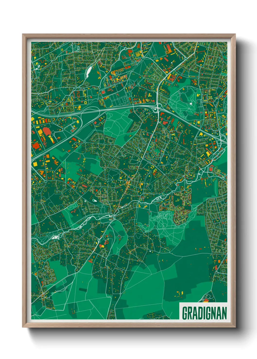 Une affiche de carte sur Gradignan