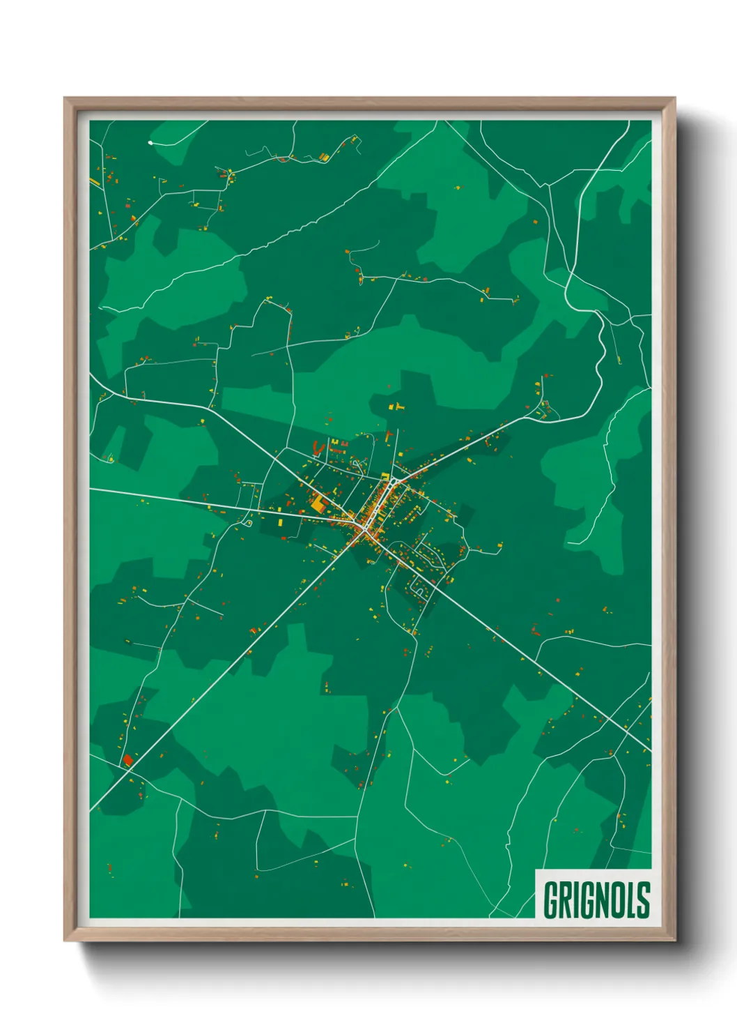 Une affiche de carte sur Grignols