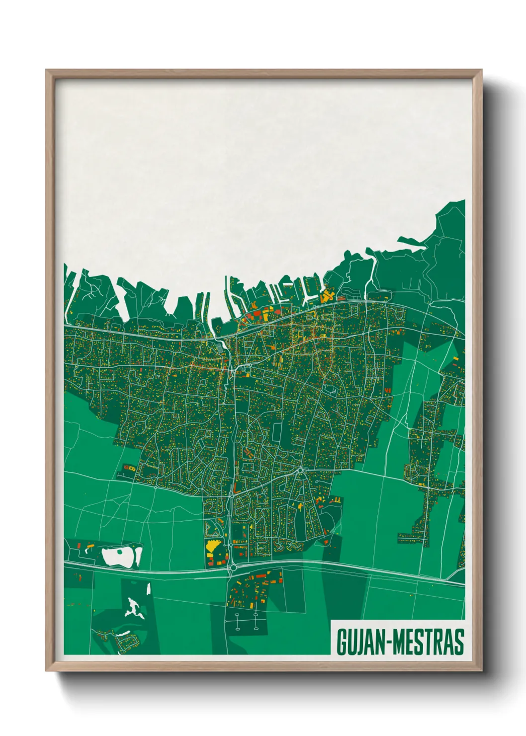 Une affiche de carte sur Gujan-Mestras