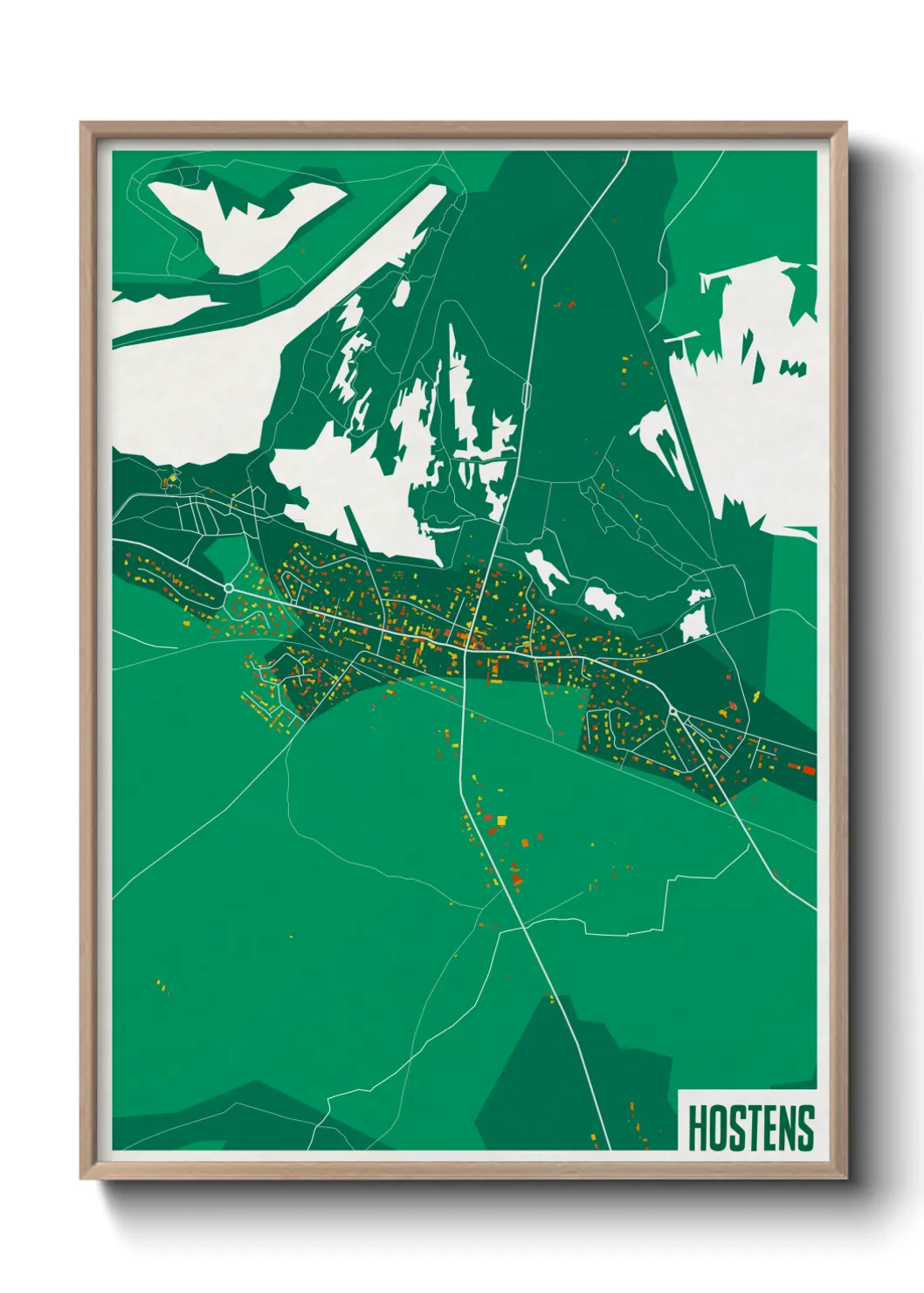 Une affiche de carte sur Hostens
