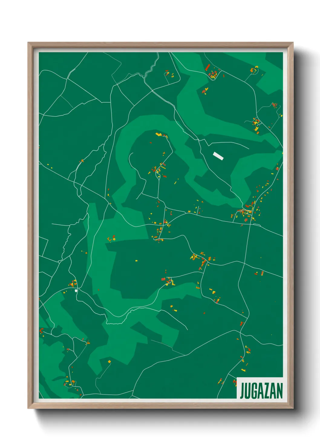 Une affiche de carte sur Jugazan