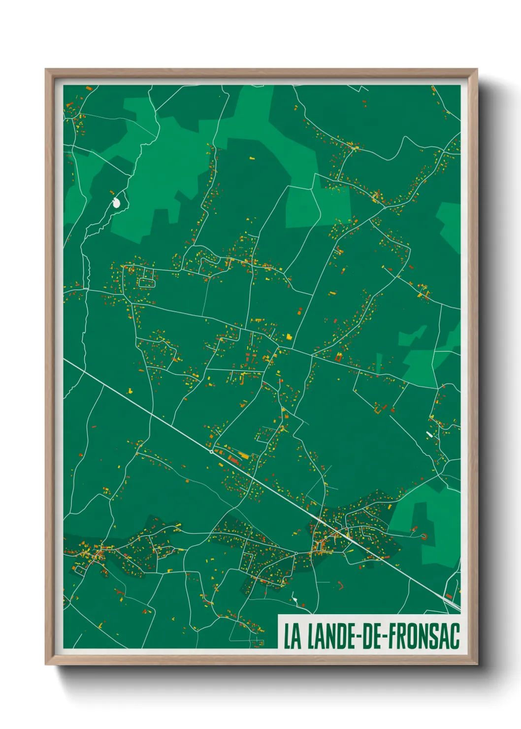 Une affiche de carte sur La Lande-de-Fronsac