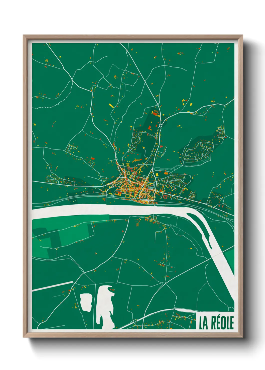 Une affiche de carte sur La Réole