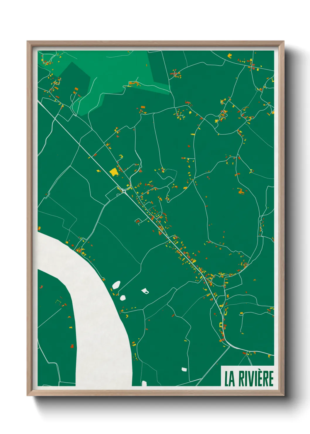 Une affiche de carte sur La Rivière