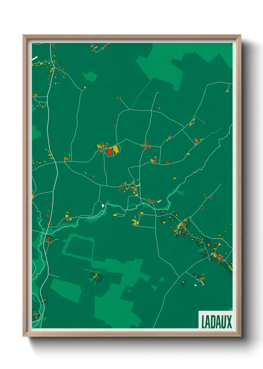 Une affiche de carte sur Ladaux