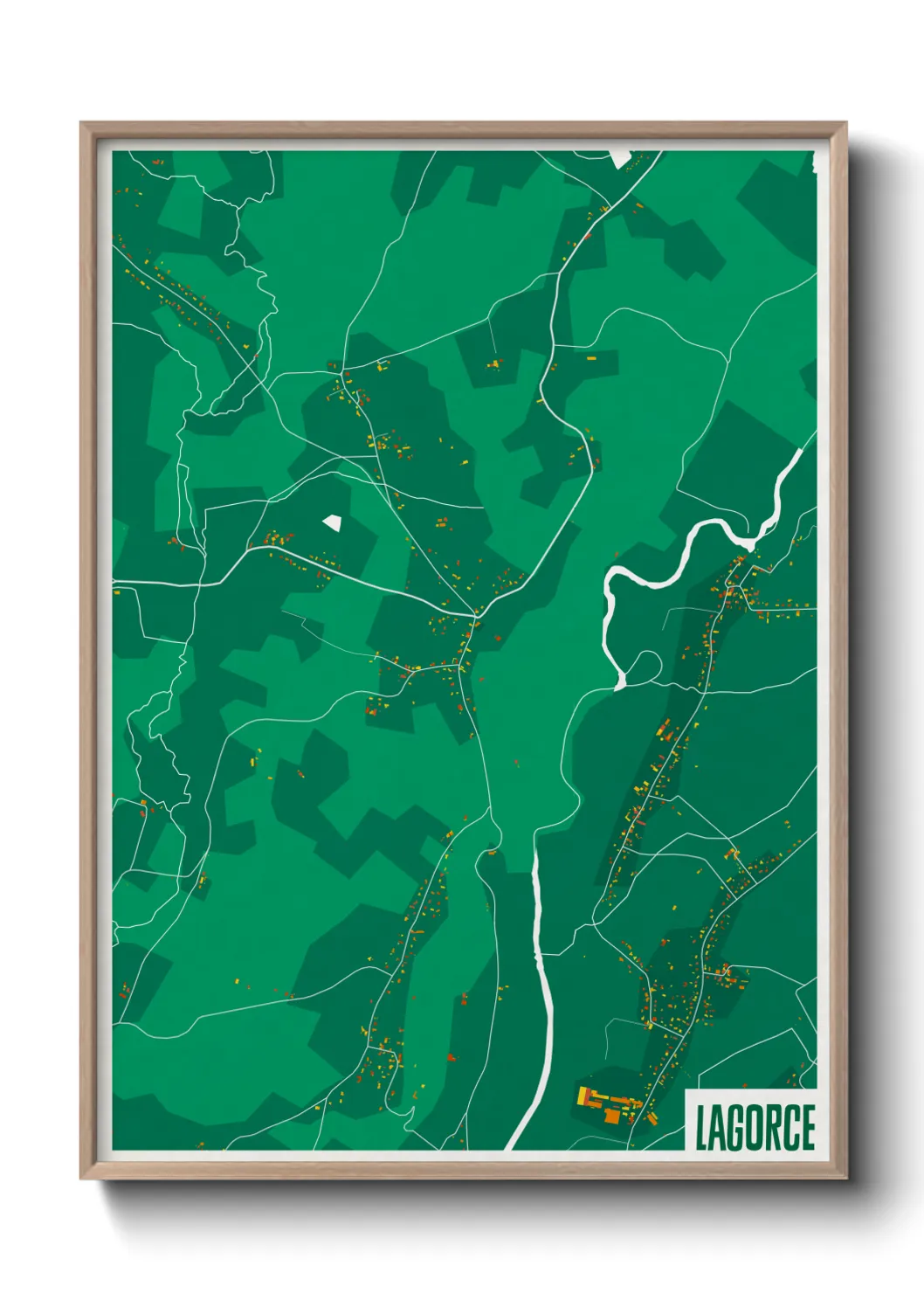 Une affiche de carte sur Lagorce