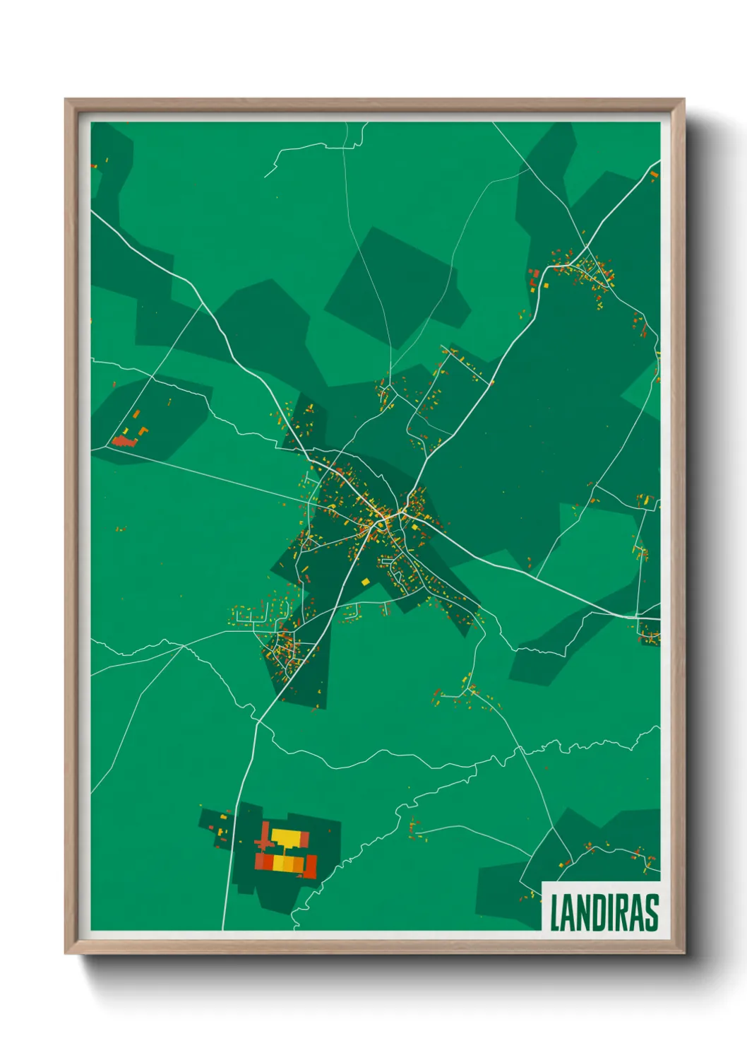 Une affiche de carte sur Landiras