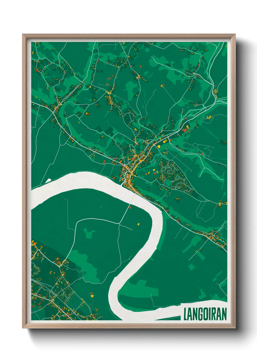 Une affiche de carte sur Langoiran