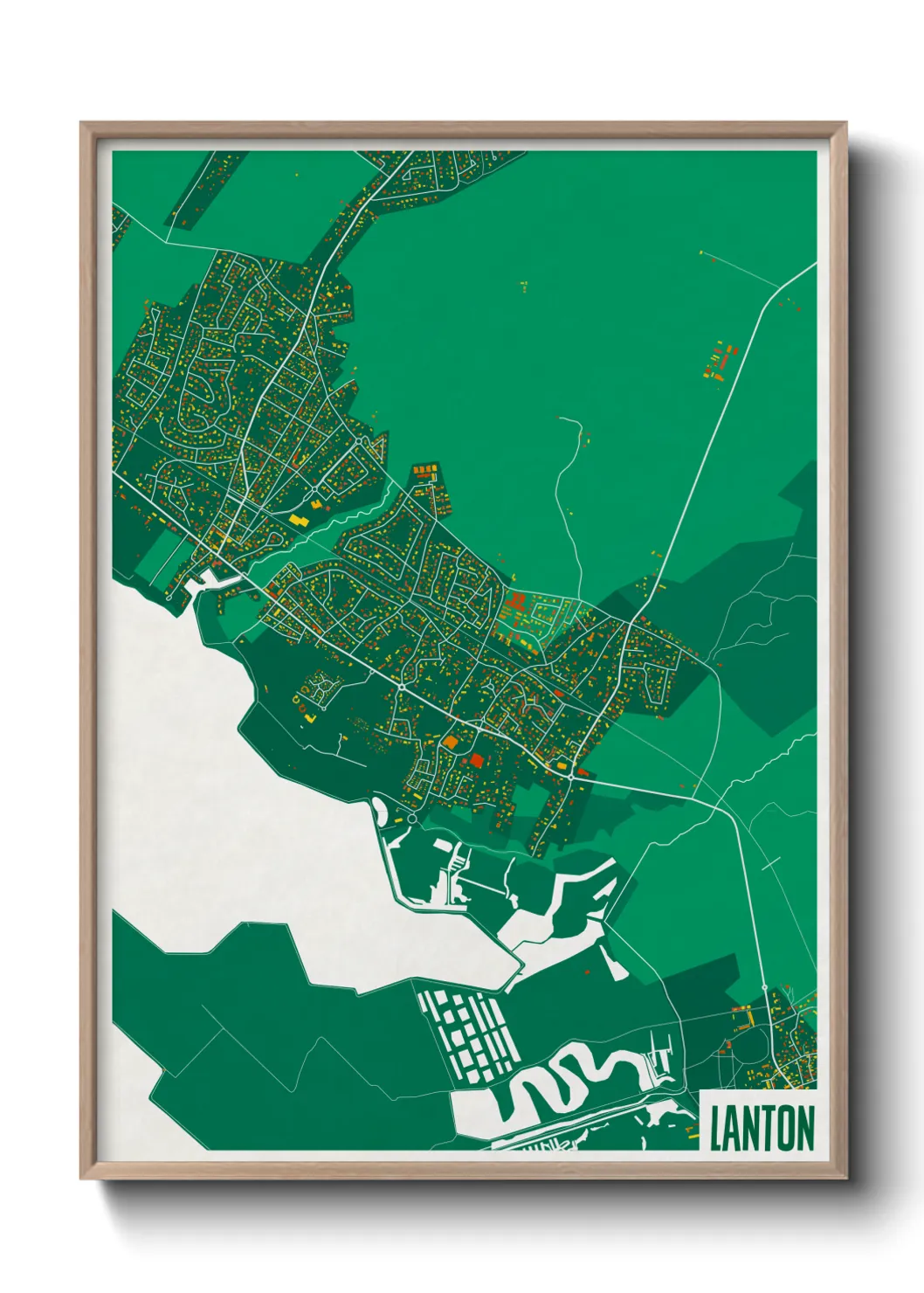 Une affiche de carte sur Lanton