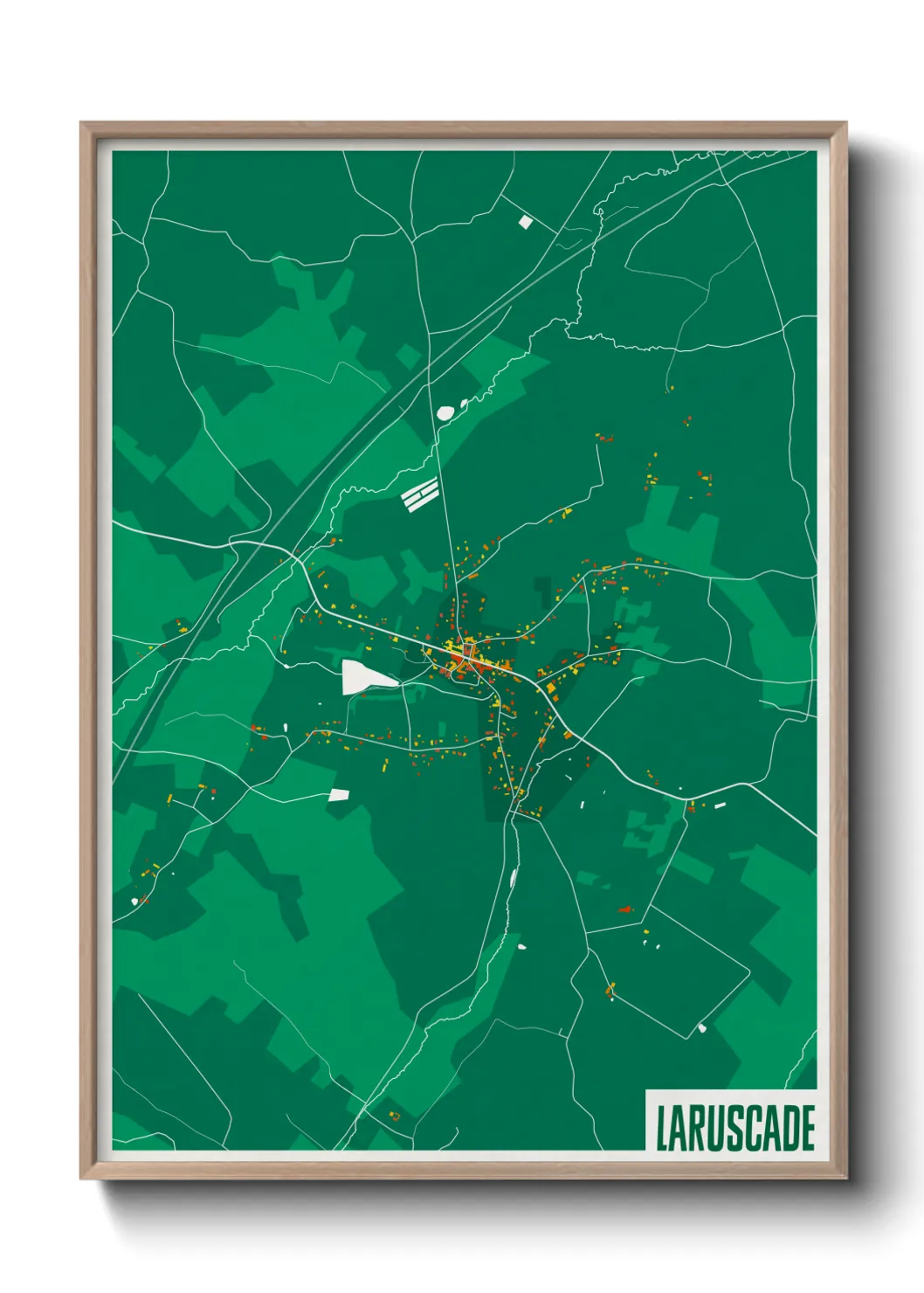Une affiche de carte sur Laruscade
