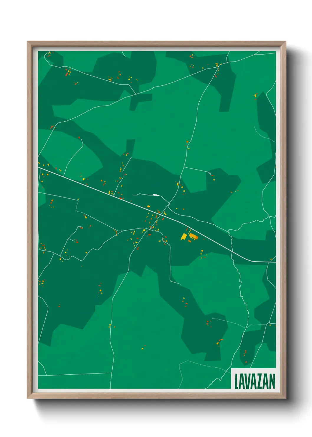Une affiche de carte sur Lavazan