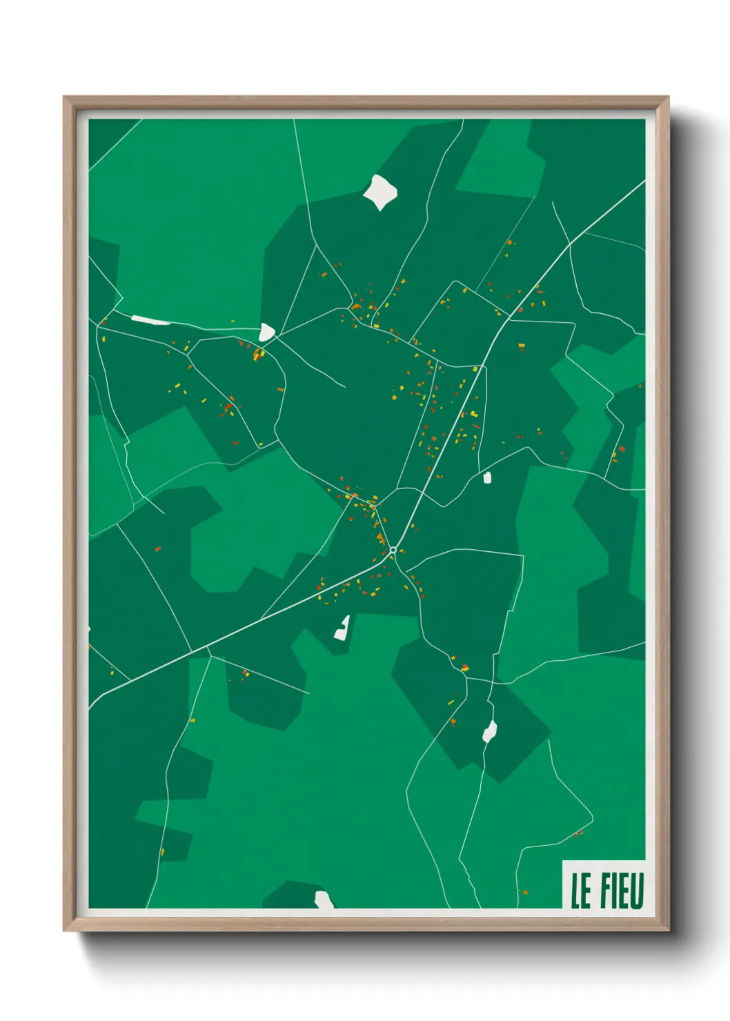 Une affiche de carte sur Le Fieu