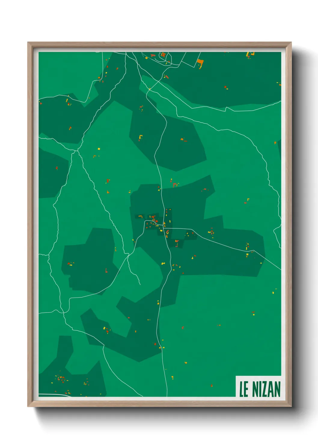 Une affiche de carte sur Le Nizan