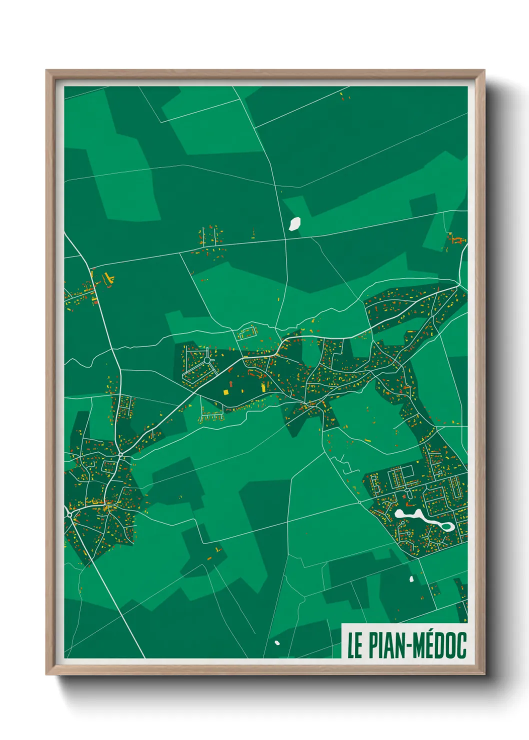 Une affiche de carte sur Le Pian-Médoc