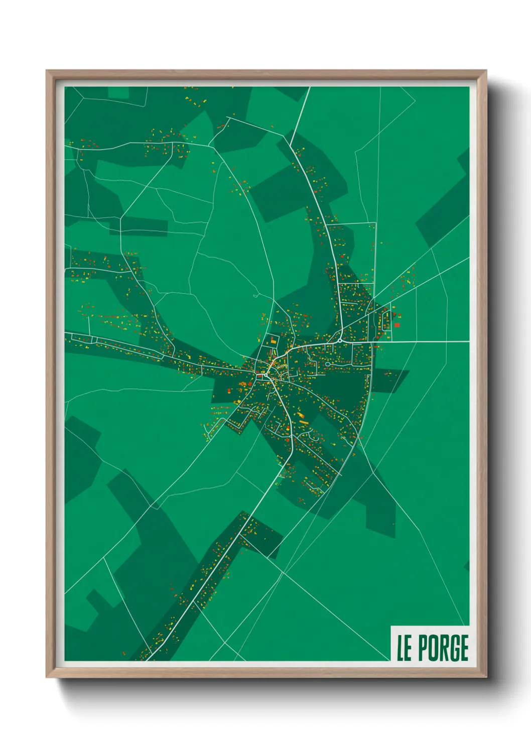 Une affiche de carte sur Le Porge