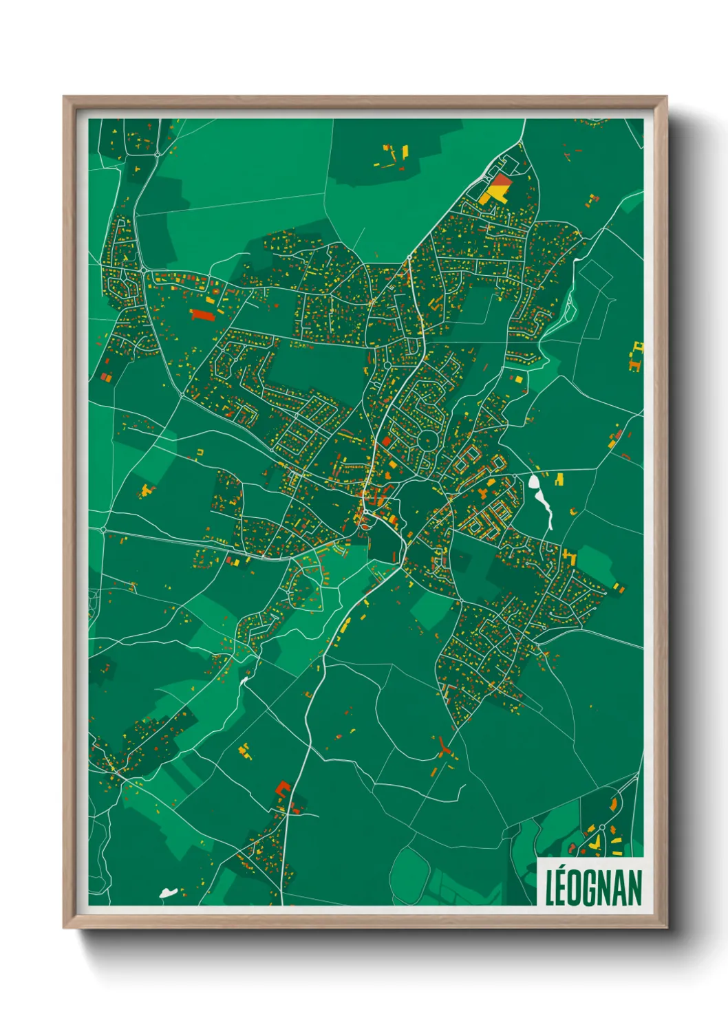 Une affiche de carte sur Léognan