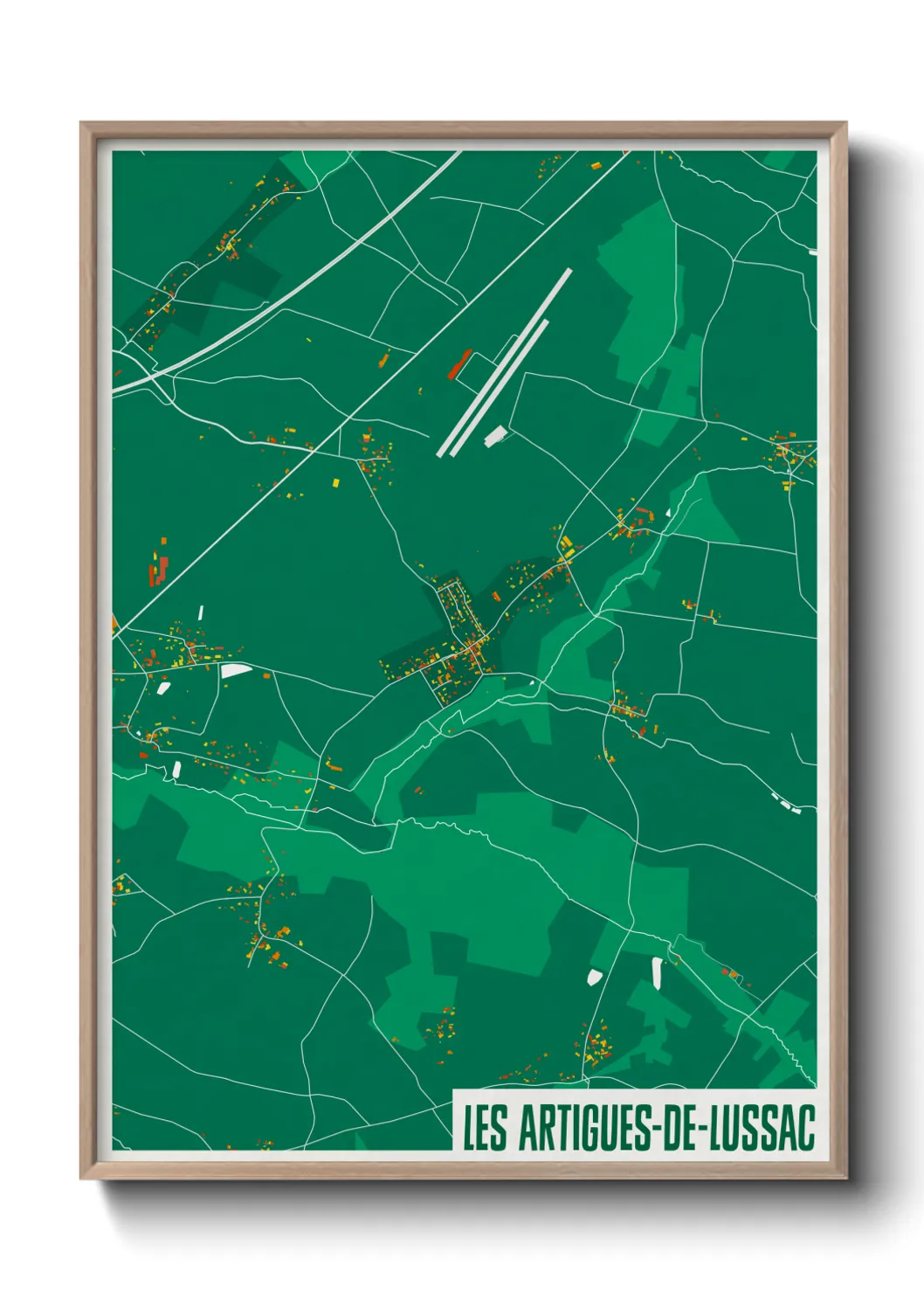 Une affiche de carte sur Les Artigues-de-Lussac