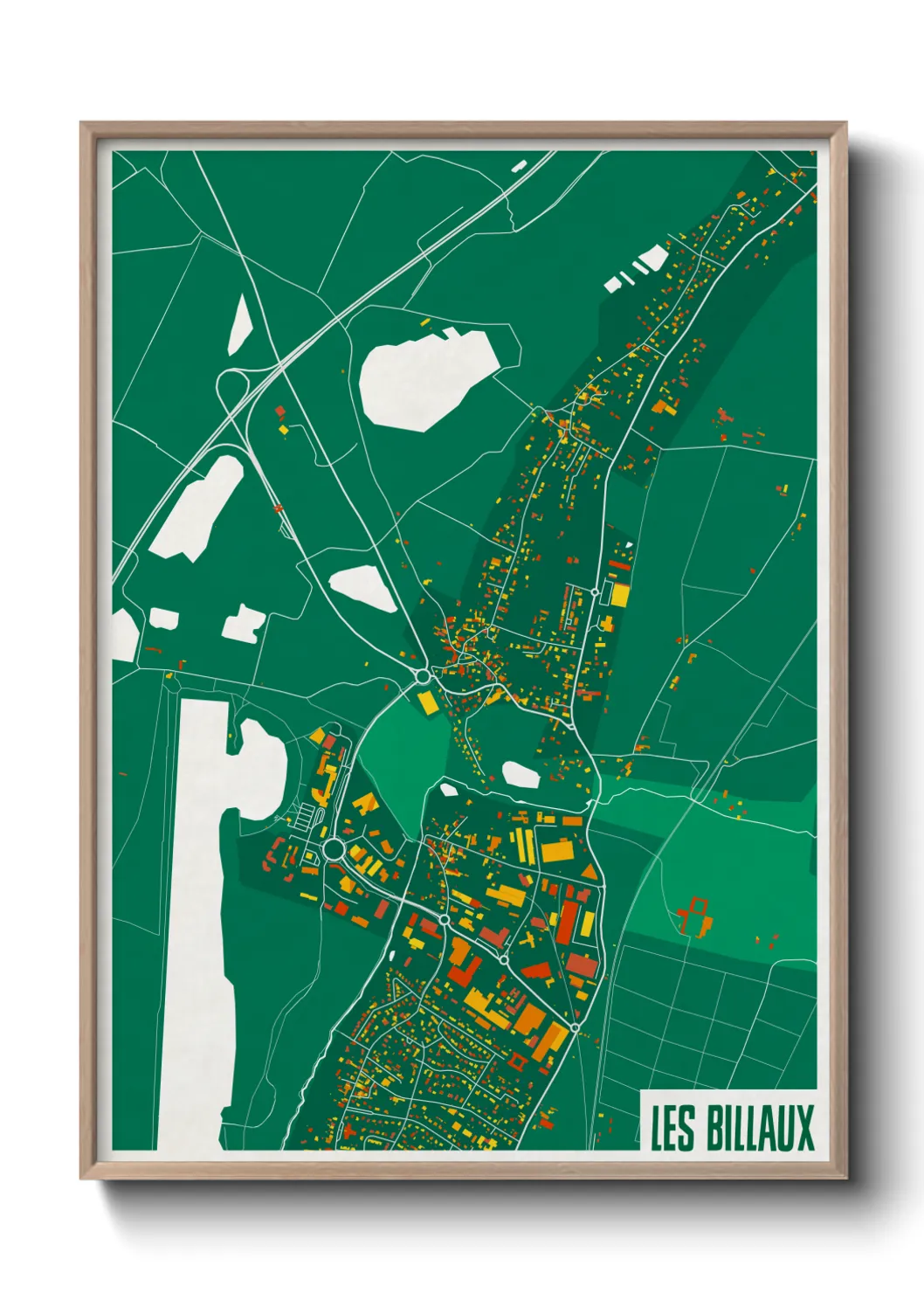 Une affiche de carte sur Les Billaux