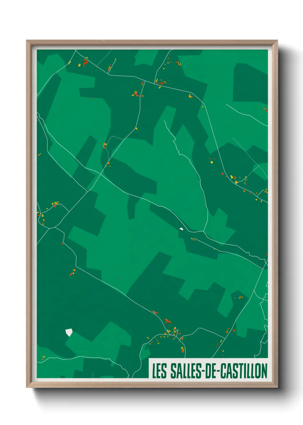 Une affiche de carte sur Les Salles-de-Castillon